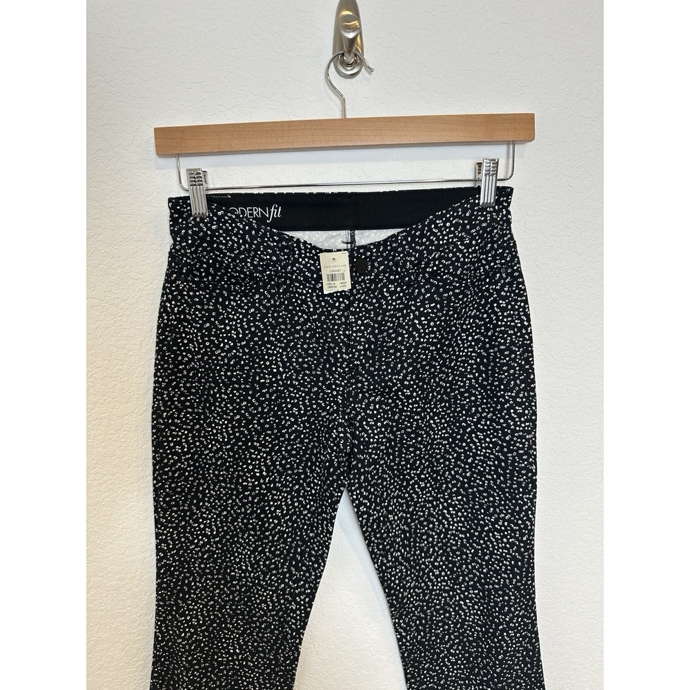 LOFT By Ann Taylor Polka Dot Business Casual Pants Modern Fit Slim Leg Size 2 - Picture 4 of 14